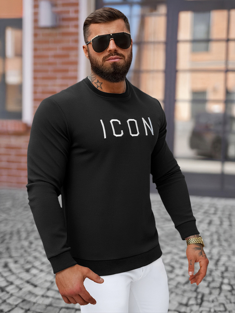 Sudadera de hombre negra OZONEE O/D7394Z