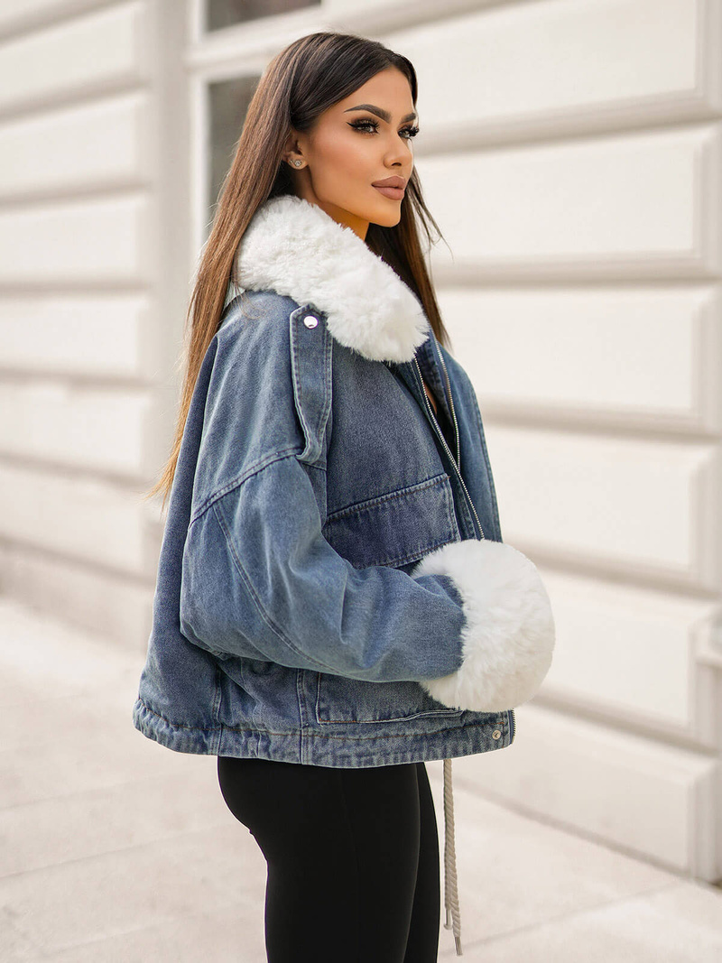 Chaqueta vaquera de mujer en azul OZONEE JS/11Z8219