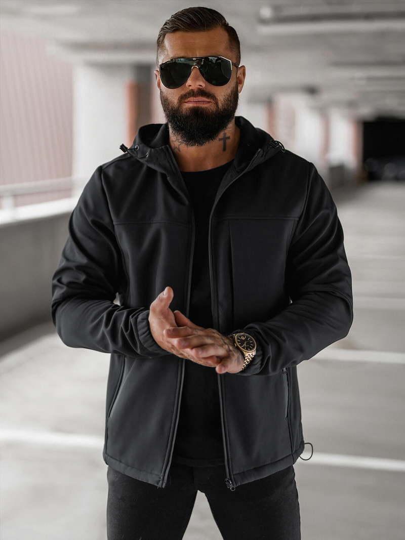 Chaqueta softshell para hombre negro OZONEE JS/27B6523/3Z