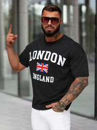 Camiseta de hombre negra OZONEE JS/8B1373/3