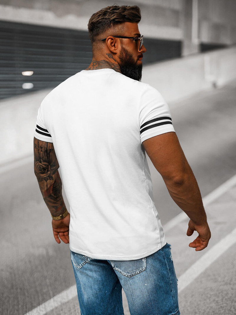 Camiseta de hombre blanca OZONEE O/8T1275/1