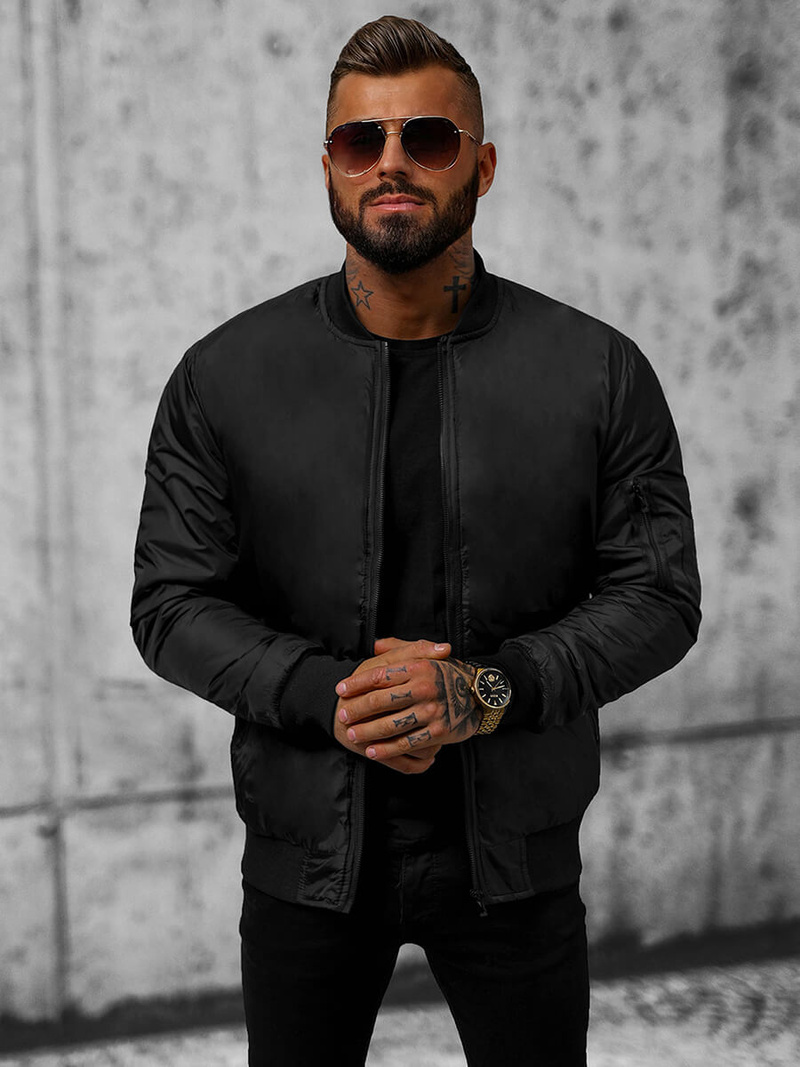 Chaqueta de hombre negra OZONEE JS/AK95Z