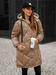 Chaqueta de mujer camel OZONEE JS/5M3189/84Z