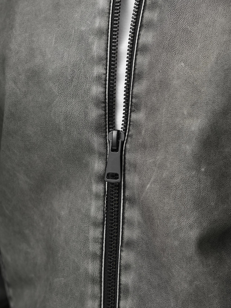 Chaqueta de cuero de hombre grafito OZONEE JS/11Z8107