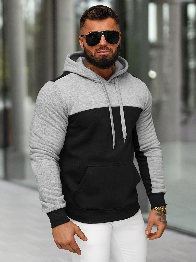 Sudadera de hombre negra OZONEE JS/8B1307/3