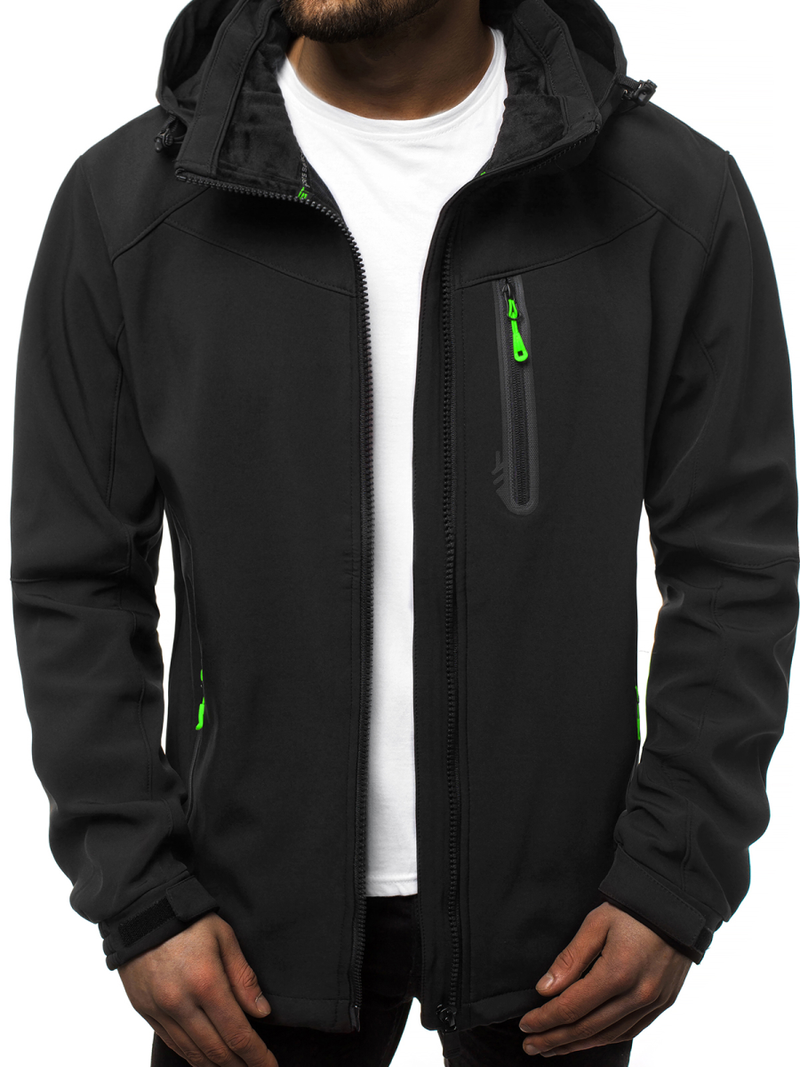 Chaqueta de hombre negra-verde OZONEE GE/12269