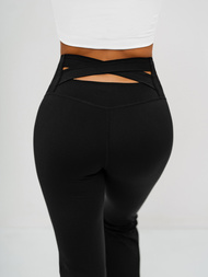 Leggings para mujer con piernas anchas negras OZONEE JS/17K587/3