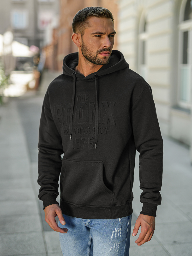 Sudadera de hombre negra OZONEE JS/8B1776/3
