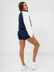 Conjunto de chándal de dos piezas azul marino-blanco OZONEE JS/M58631AB