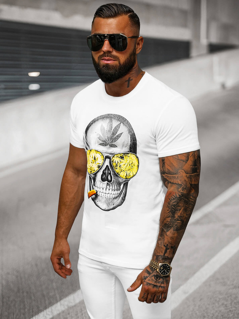 Camiseta de hombre blanca OZONEE JS/Y70019