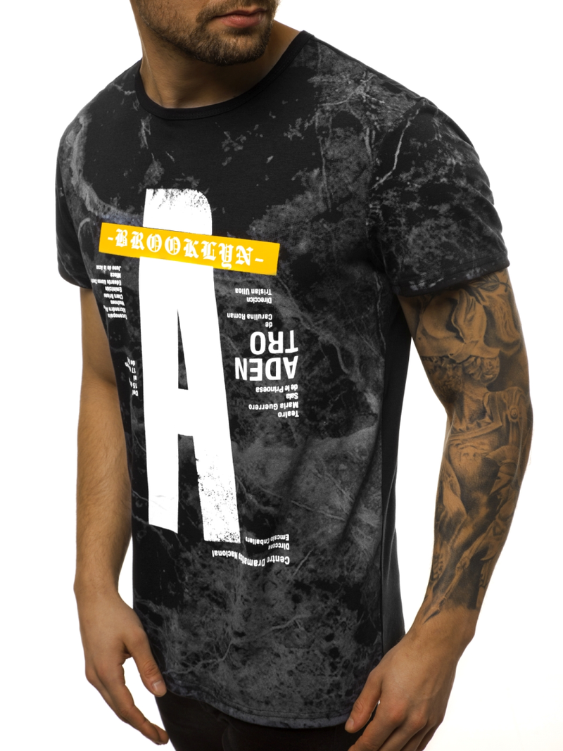 Camiseta de hombre negro OZONEE JS/SS10921