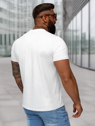 Camiseta de hombre blanco OZONEE O/QQ1389