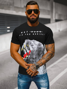 Camiseta de hombre negra OZONEE O/T127/3Z