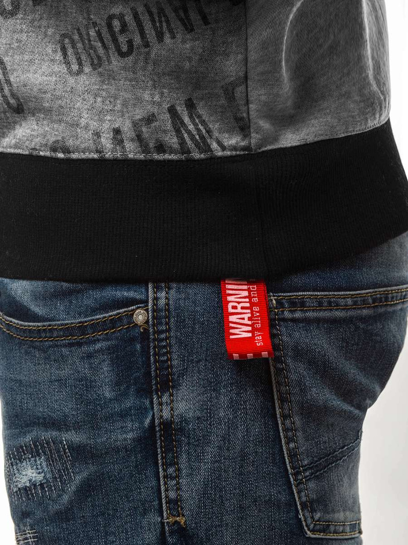 Sudadera de hombre gris OZONEE JS/DD236