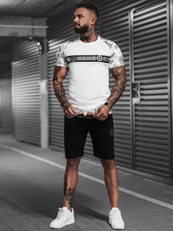 Chándal de hombre blanco-negro OZONEE O/HM760Z