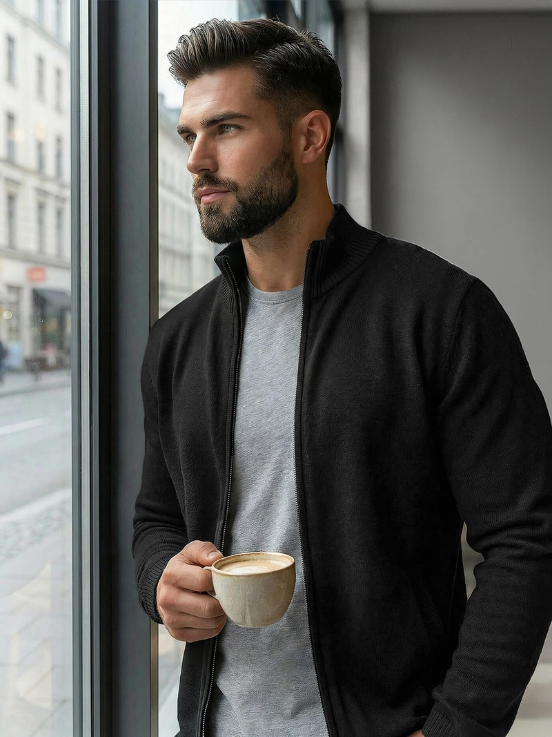 Jersey de hombre negro OZONEE JS/59B3605/3