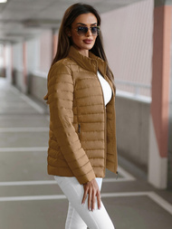 Chaqueta de mujer beige oscuro OZONEE JS/16M9109/84Z