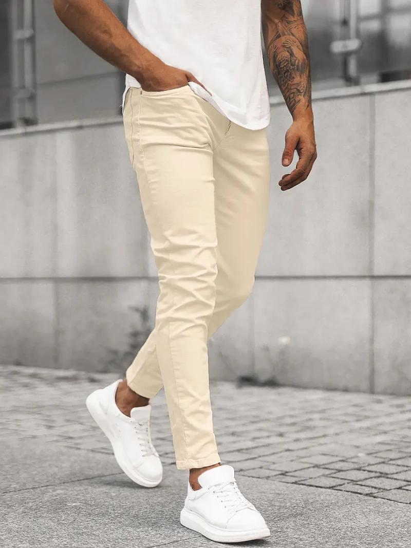 Vaqueros de hombre beige claro OZONEE E/5388/04