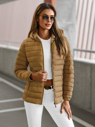 Chaqueta de mujer beige oscuro OZONEE JS/16M9103/84Z