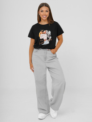 Camiseta de mujer negra OZONEE JS/95T2575/3