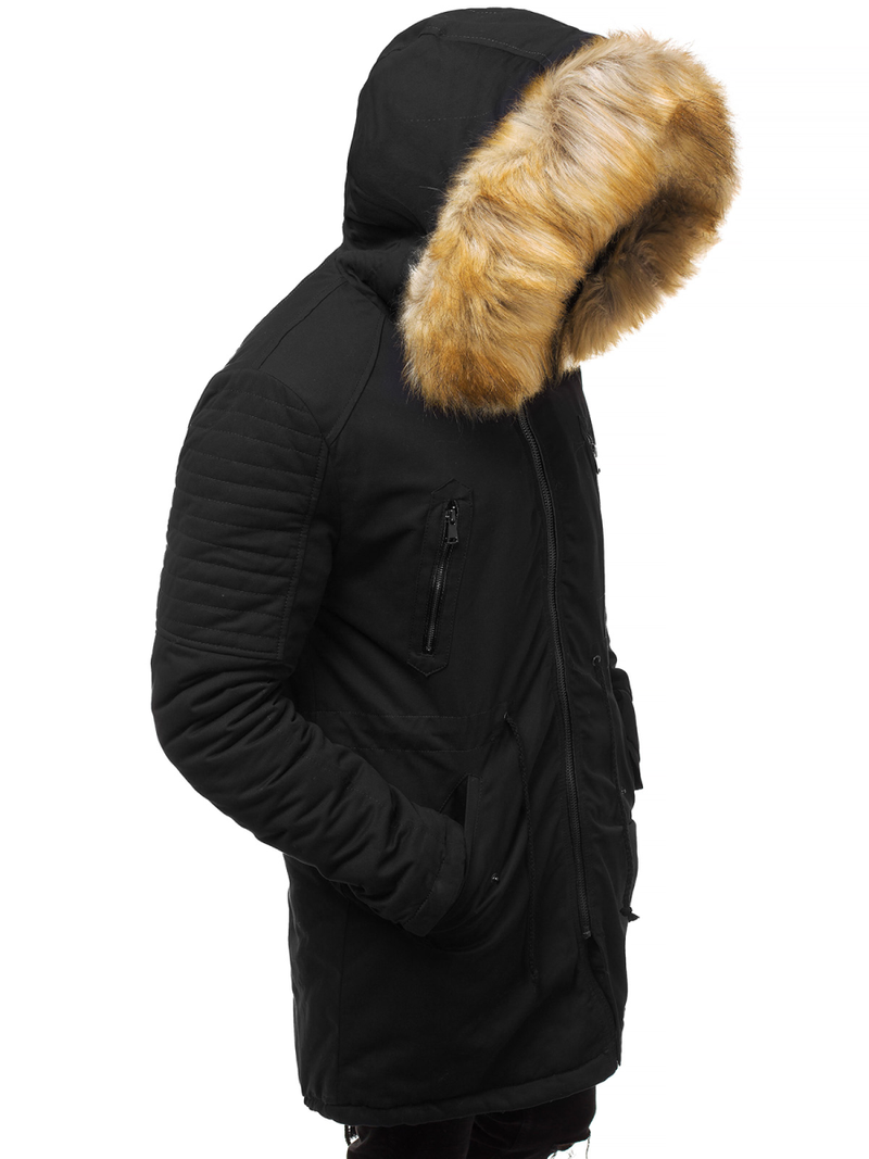 Chaqueta de invierno de hombre negra OZONEE JD/390