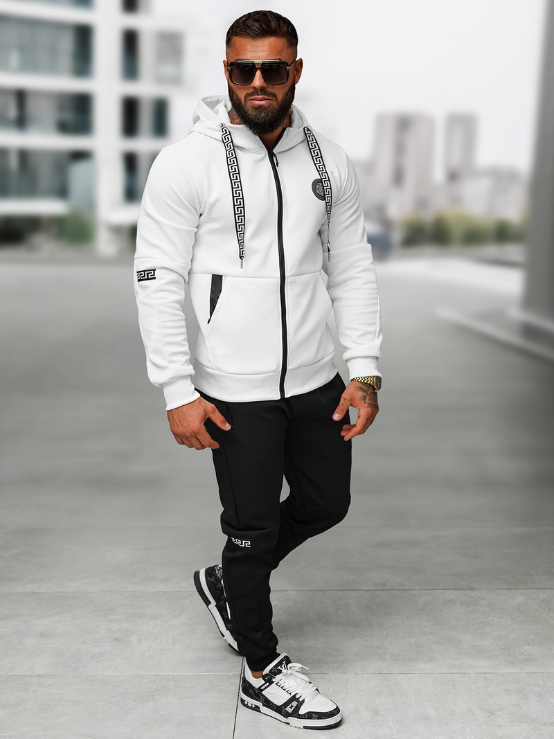 Chándal de hombre blanco-negro OZONEE O/LN11887