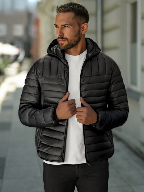 Chaqueta de hombre negra OZONEE JS/16M9336/392B