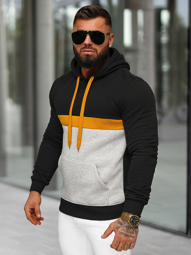 Sudadera de hombre negra OZONEE JS/8B1319/3