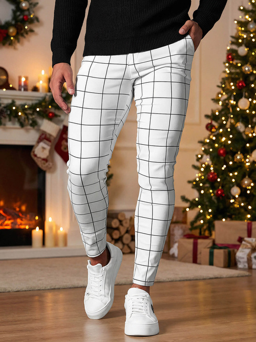 Pantalón chino de hombre blancos OZONEE O/P4009Z