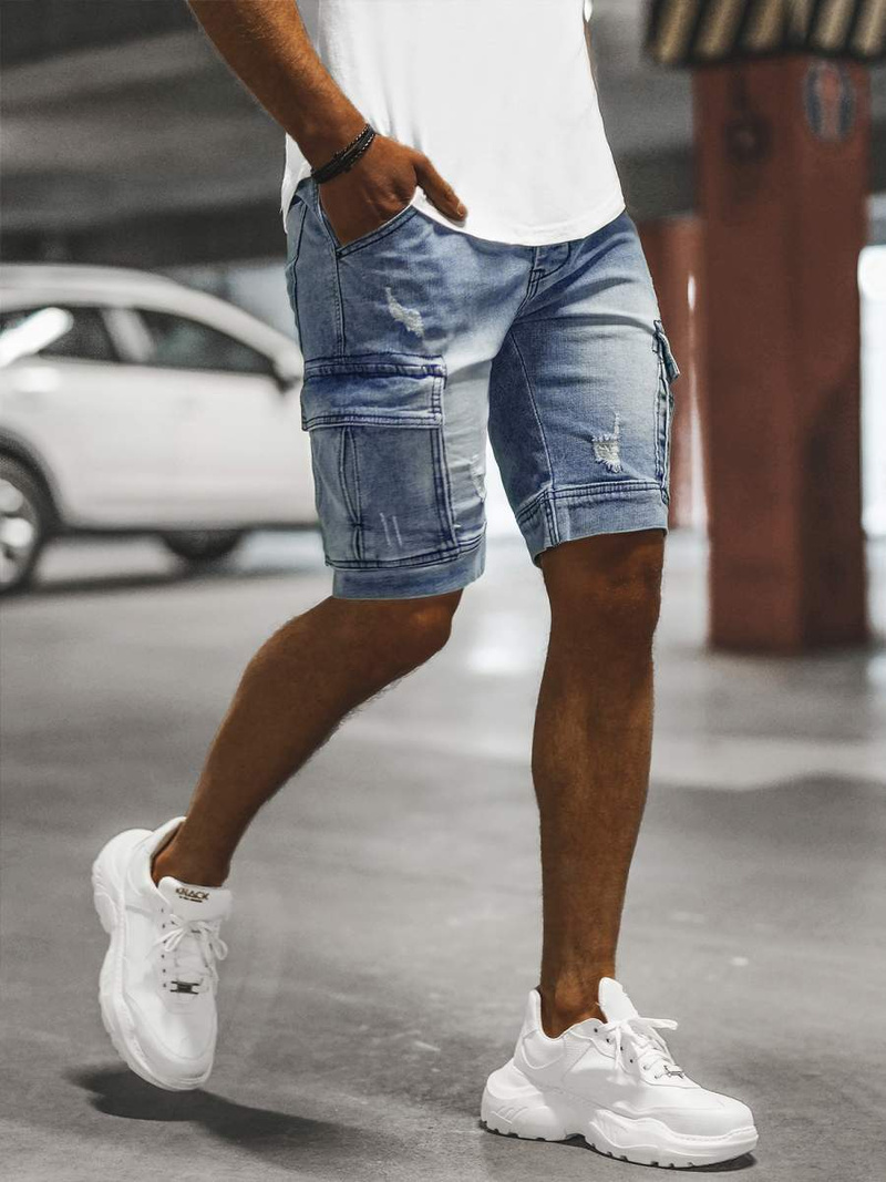 Pantalón corto de hombre azul claro OZONEE NB/MP0039BCZ