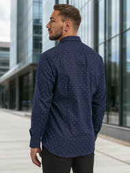 Camisa de hombre azul marino OZONEE V/V181