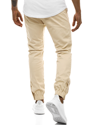 Pantalón chino jogger de hombre beige OZONEE A/0952