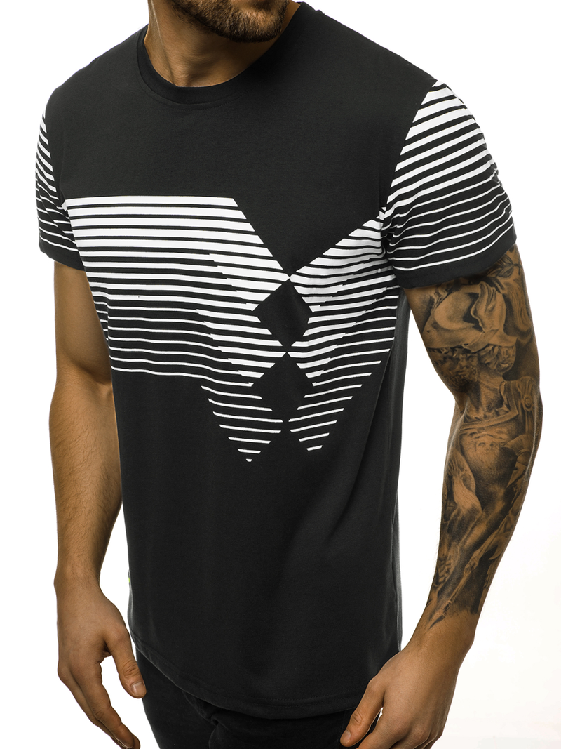 Camiseta de hombre negra OZONEE JS/KS2058
