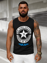 Camiseta sin mangas de hombre negra OZONEE JS/8B1721/3Z