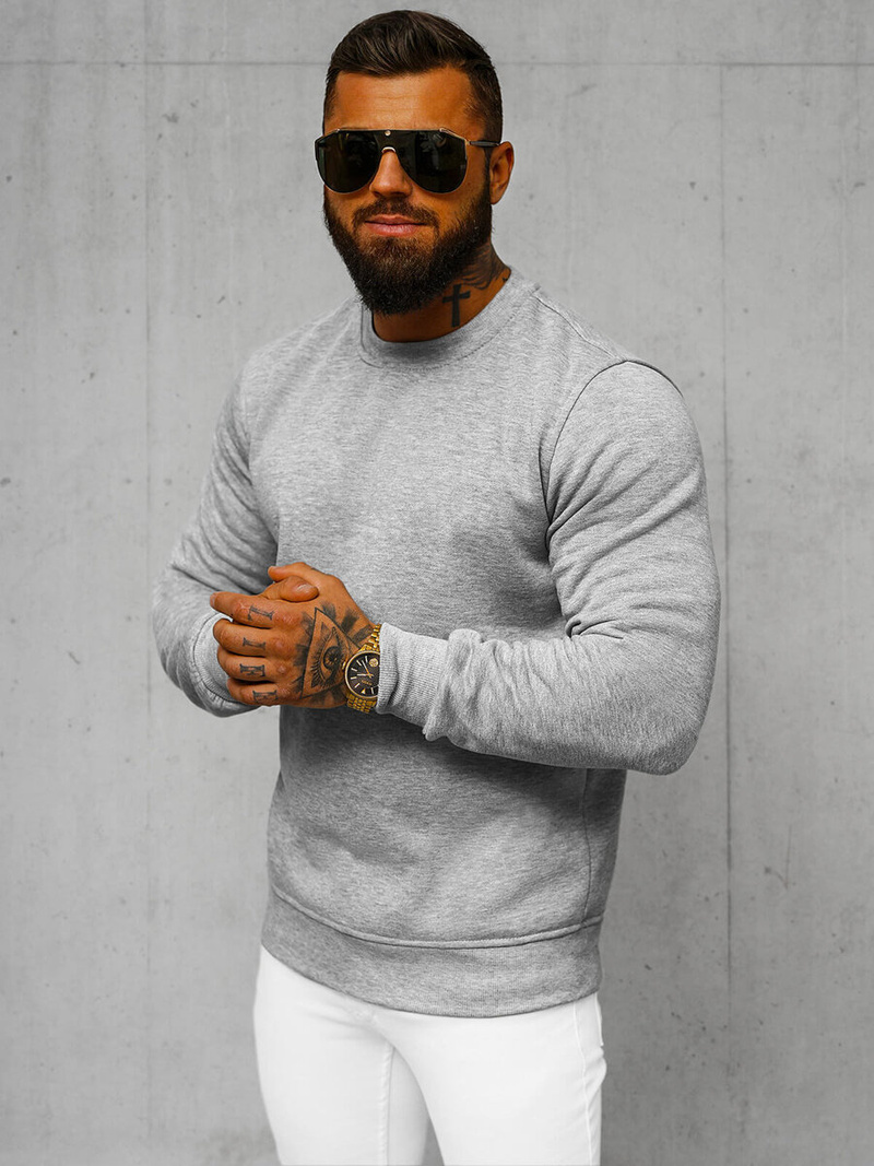 Sudadera de hombre gris OZONEE JS/2001-10Z