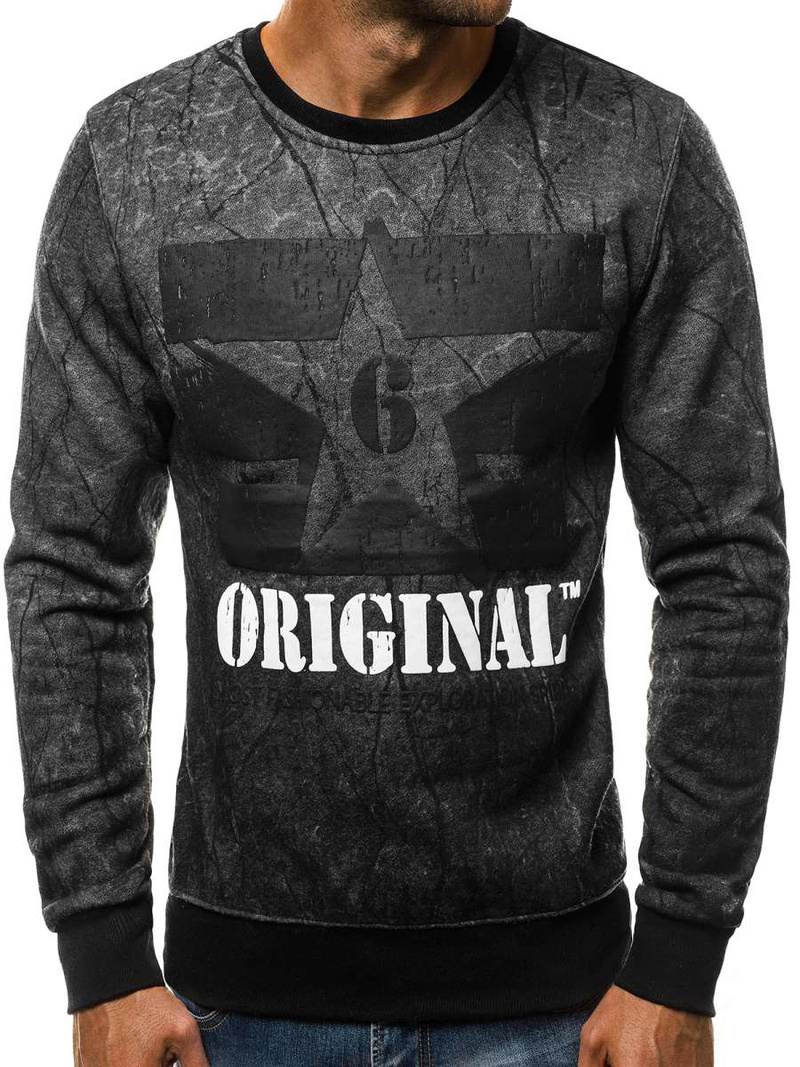 Sudadera de hombre grafito OZONEE JS/DD257