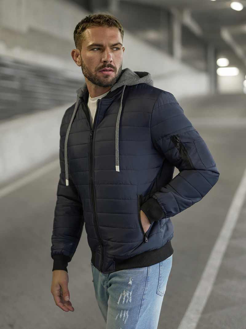 Chaqueta de hombre azul marino OZONEE JS/8M985/215Z