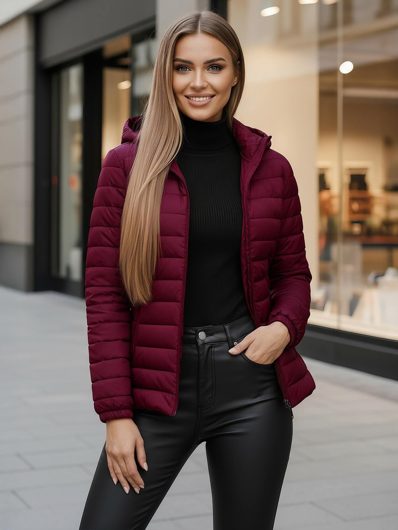 Chaqueta de mujer burdeos OZONEE JS/16M9103/01Z