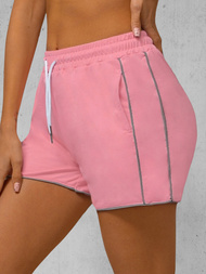 Pantalones cortos de chándal para mujer rosa en polvo OZONEE JS/8K952/38