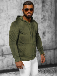 Sudadera velour de hombre caqui OZONEE JS/8B1168/29