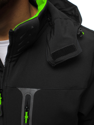 Chaqueta de hombre negra-verde OZONEE GE/12262