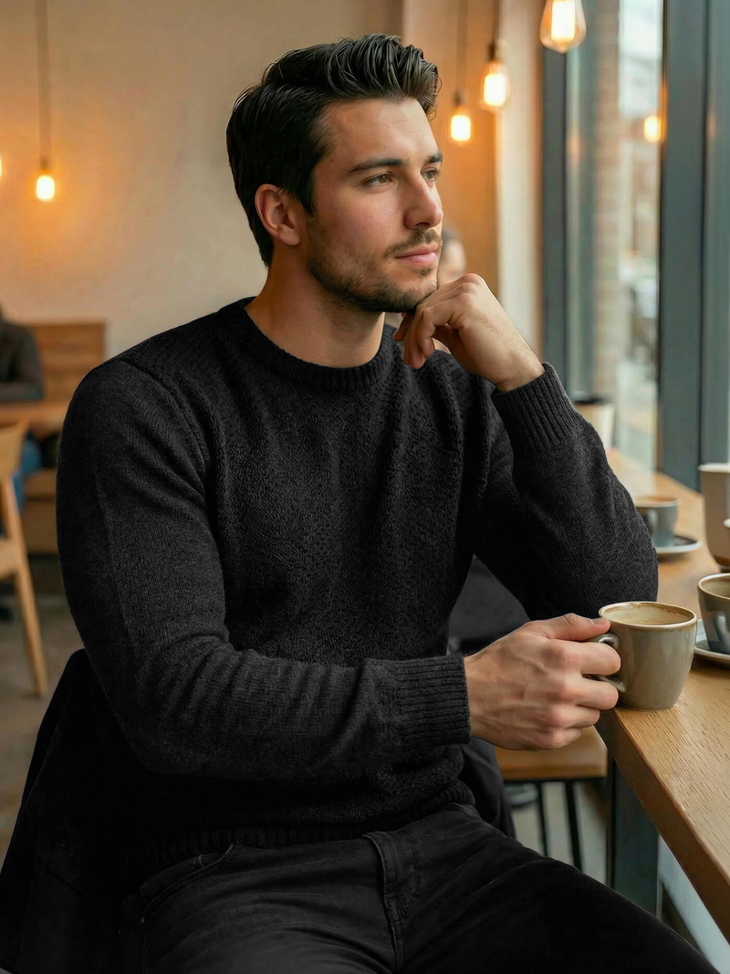 Jersey de hombre negro OZONEE JS/59B3607/3