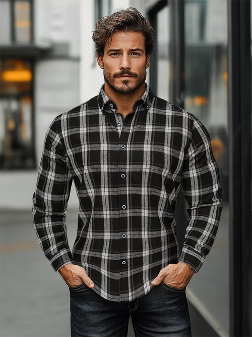 Camisa de hombre de negra OZONEE O/V131