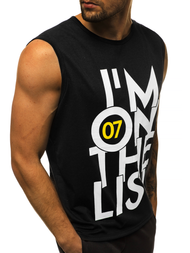 Camiseta sin mangas de hombre negra OZONEE JS/KS2078