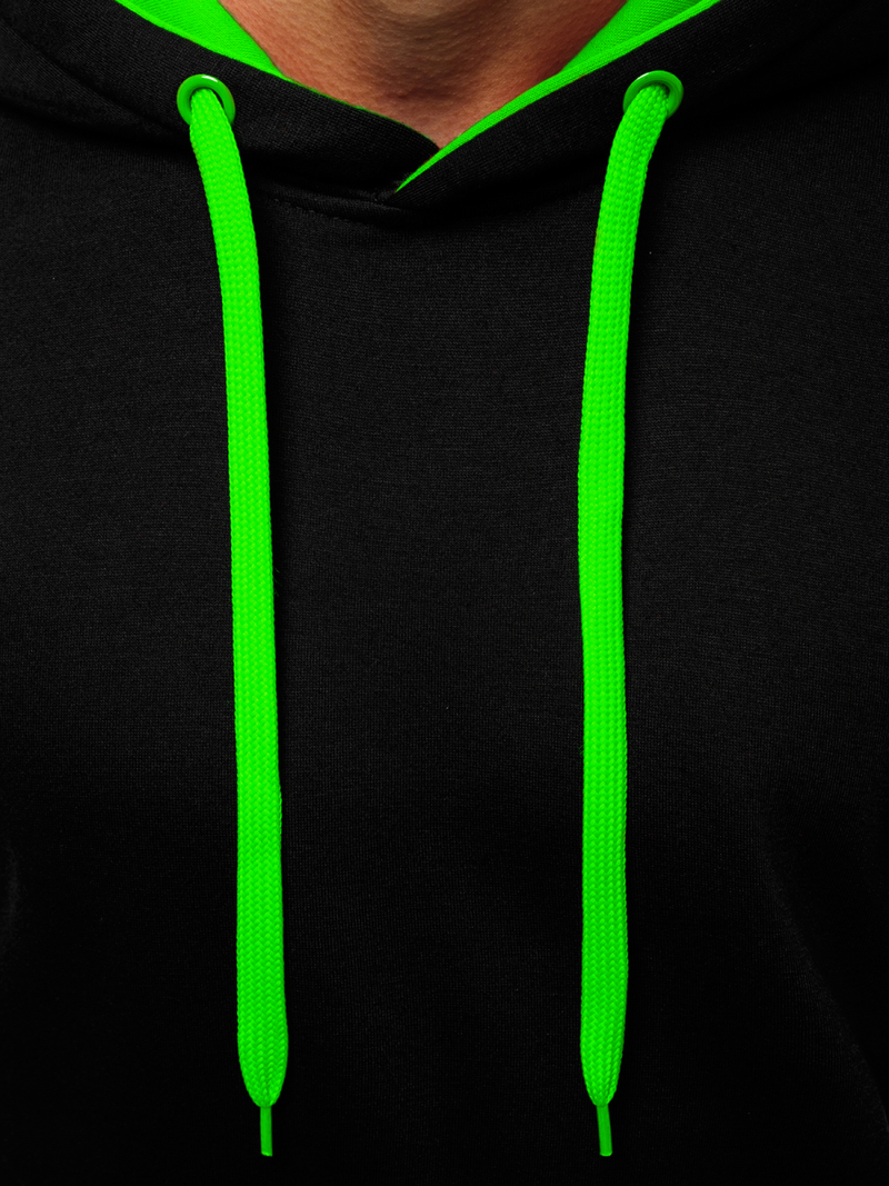 Sudadera de hombre negro-verde OZONEE JS/2011Z