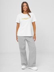 Camiseta de mujer blanco y dorado OZONEE JS/YJ77716