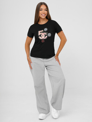 Camiseta de mujer negra OZONEE JS/95T2552/3