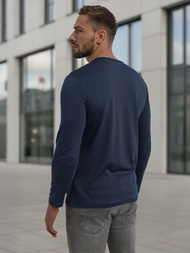 Camiseta de manga larga de hombre azul marino OZONEE JS/DB71/5