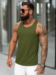 Camiseta sin mangas de hombre caqui OZONEE JS/99002Z