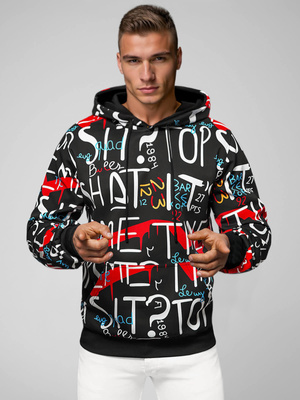 Sudadera de hombre negra OZONEE JS/8B1233/3Z